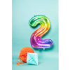 Folieballon Yummy Gummy Rainbow Cijfer 2 - 86 cm